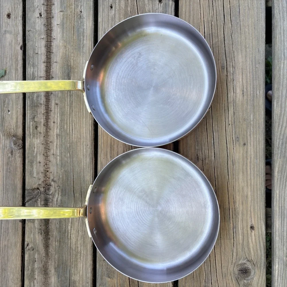 Castle Copper 90 Skillet Pan 8 Inch Made in Ireland Brass Handle Set of 2